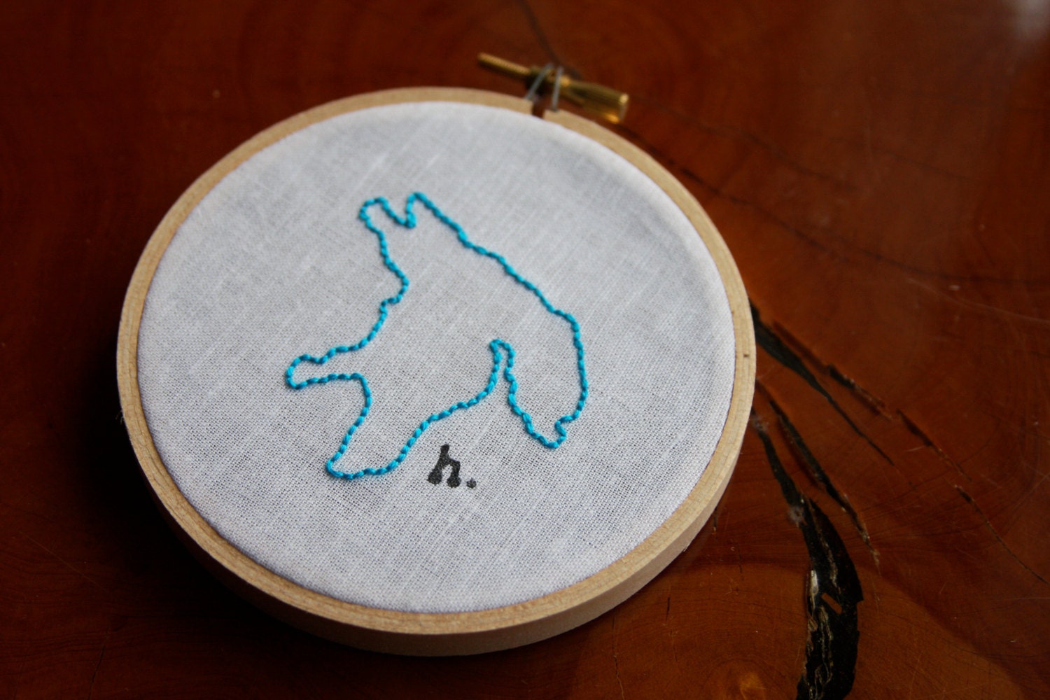 Hand-sewn Lake Huron Embroidery