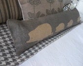 hand printed reversible hedgehog family bolster/excluder