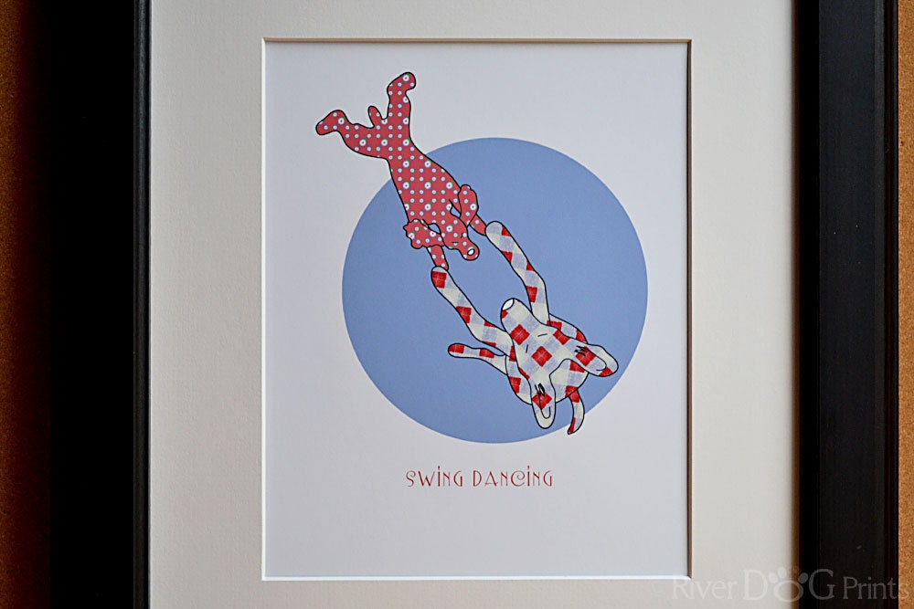 Dancing Dogs Swing Dance Art Print