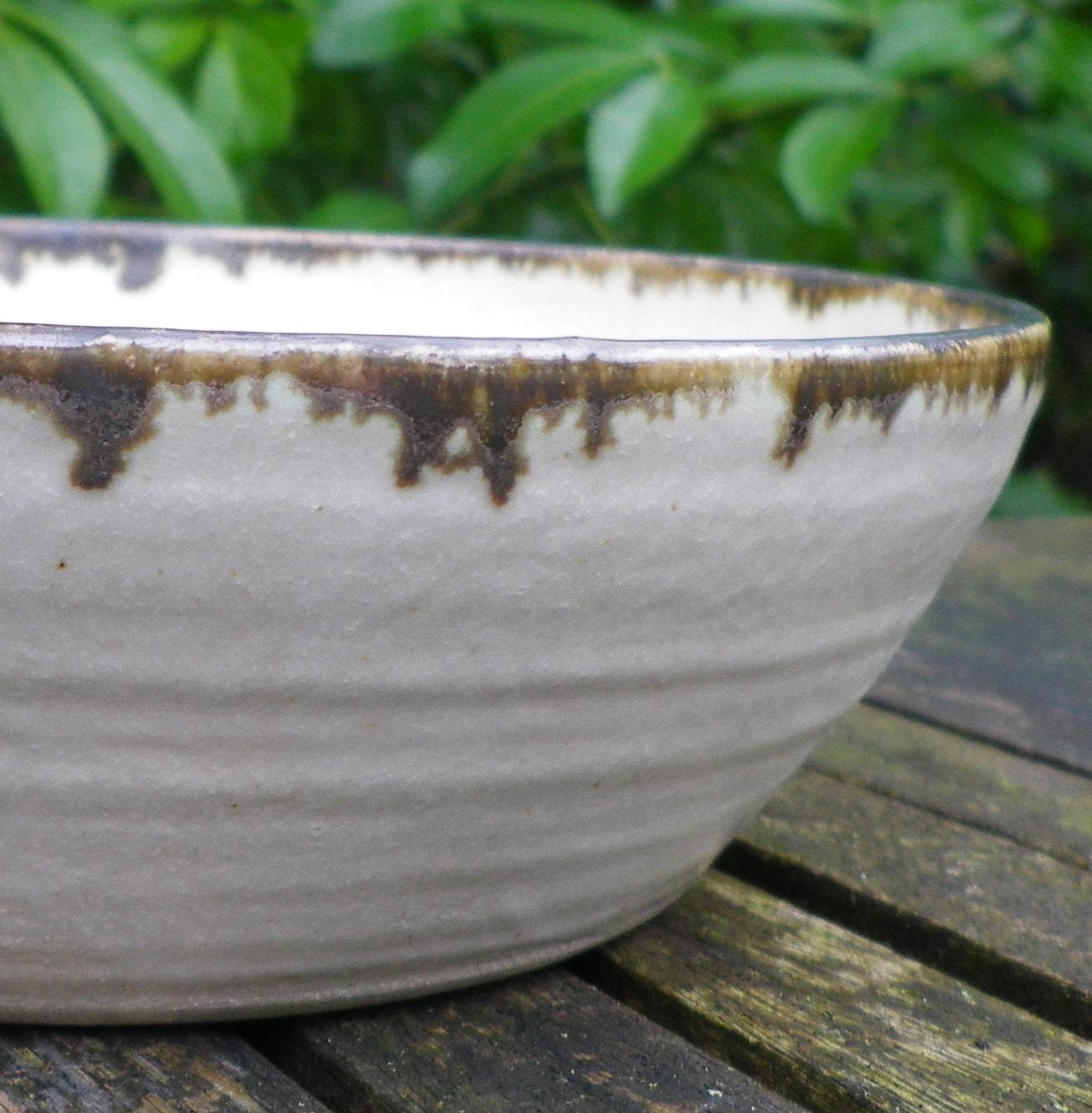 Soup, cereal or salad bowl hand thrown in stoneware pottery ceramic