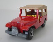 Vintage Matchbox Car / Jeep CJ6, Red - toy car, 70s, diecast, kids toy, classic car, toy vehicle, dad gift, for him