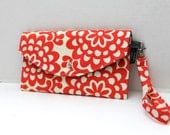 WallFlower In Cherry  Full Size Clutch With Detachable Wristlet -