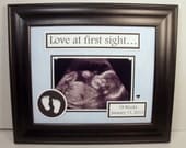 Ultrasound Art - Love at First Sight - Personalized Baby Photo Keepsake - 8x10 Unframed Insert - Any Colors - Any Message