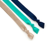 The Elsie Package - 3 Neutral and Emerald Green Color of the Year Elastic Tie Dye Headbands by Mane Message on Etsy