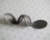 NEW  Etched Flowers Gun Metal 4 Way Locket Pendant Jewelry Making Supplies