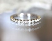 Bezel Set White Diamond Eternity Band in 14K Gold (size 4 - 7) - Made To Order