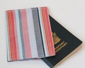 Passport Cover, Fabric Passport Cover, Spring Stripe, Handmade Accessories by Knotted Nest