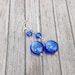 Necklace & Earring Set - Silver Lined Royal Blue 3-Strand - Cobalt
