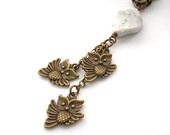 Three flying owls bag purse charm