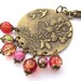 Bird flower and beads purse charm bag charm