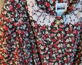 1980s Floral Dress with Lace