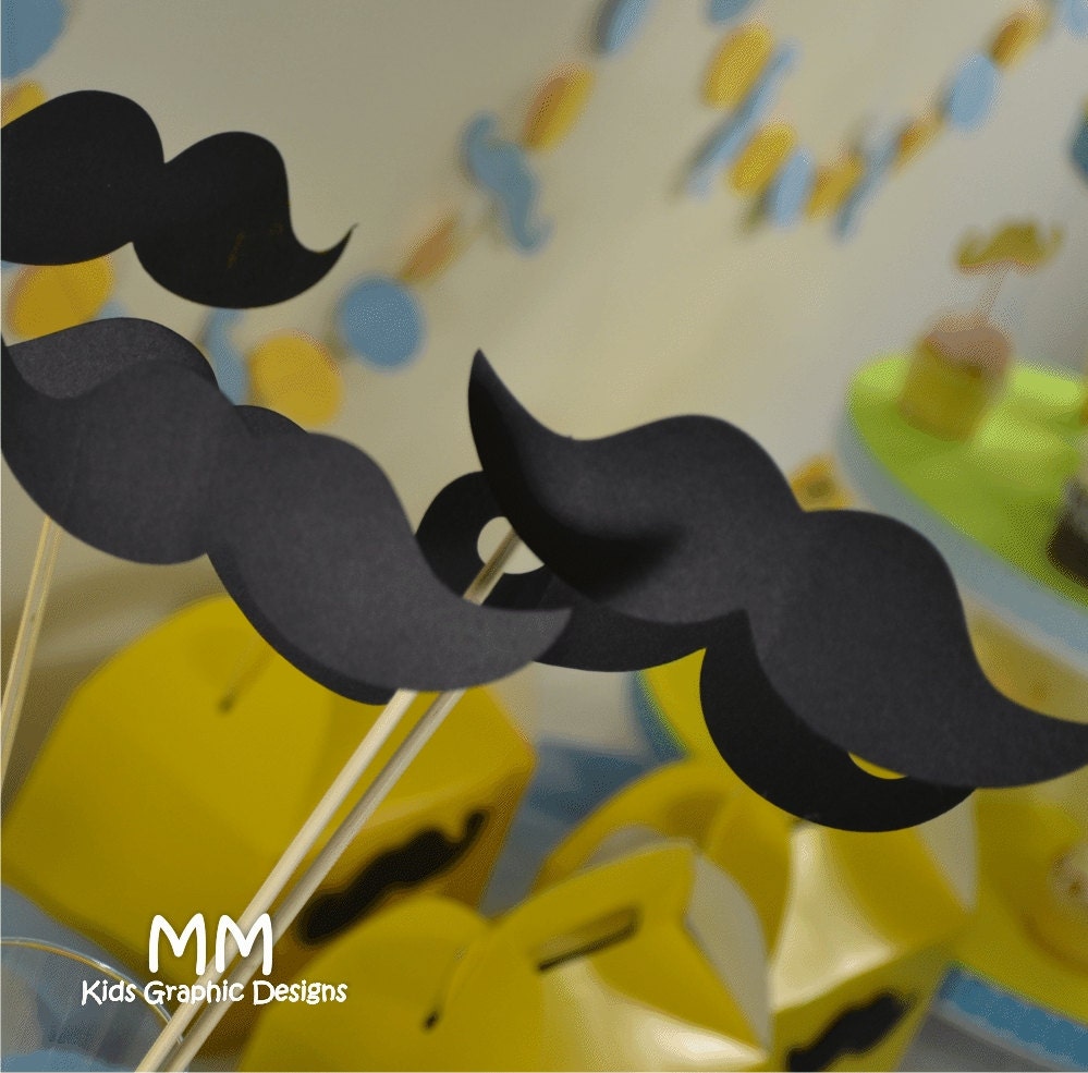 12 Mustaches on a Stick - Photo Props - Weddings - Baby Shower - Anniversary Party - Birthday party Il_170x135