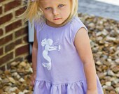 Bubbly Mermaid Sleeveless Twirl Dress by Nostalgic Graphic Tees Dress - Lavender with White FREE SHIPPING