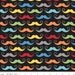 Riley Blake Geekly Mustache in Black   - 1 Yard