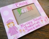 graduation frame, made to order, customize your graduate, hand painted original frame displays 4x6 photo