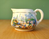 Antique 1930s English creamer garden scene Canada souvenir Lancaster Sandland