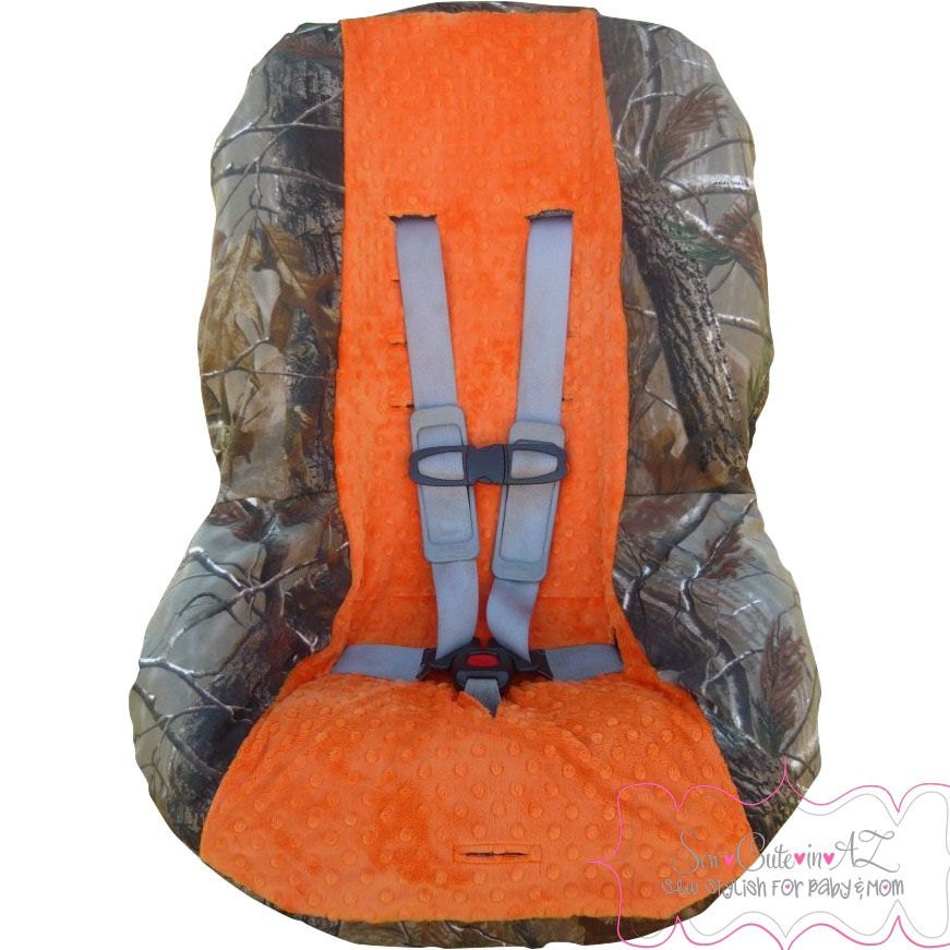 Camo with Orange Toddler Car Seat Cover