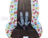 Bermuda Owls with Brown Toddler Car Seat Cover