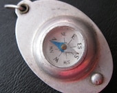 Pocket Compass Magnifying Glass COMET Japan Aluminum 1950s