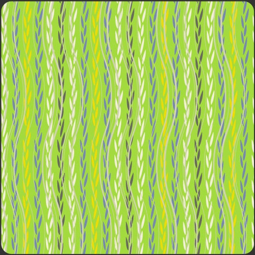 Pat Bravo Art Gallery Color Splash Lime Leafy Ribbons fabric by the yard