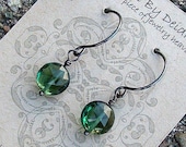Emerald  Drops and Oxidized Sterling Silver