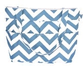 Women's Camera bags Made in the USA by Darby Mack Designs Slub cotton upholstery weight  Denim Blue Chevron
