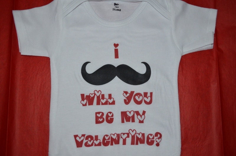 I mustache will you be my valentine onesie