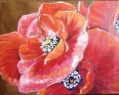Spring poppies - original acrylic painting-9 in x 12 in