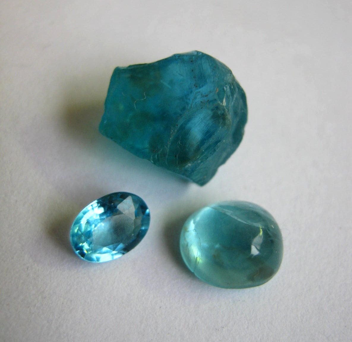 Three Forms of a Stone - Three stacking Rings in Sterling Silver - Custom made in your size- Apatite, Peridot, Aquamarine