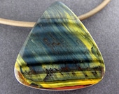 Premium Blue Gold Tiger Eye Pendant Bead
