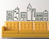 Scribble City Building Kit HUGE Decal Sticker Original Graphics by DECOmod Walls
