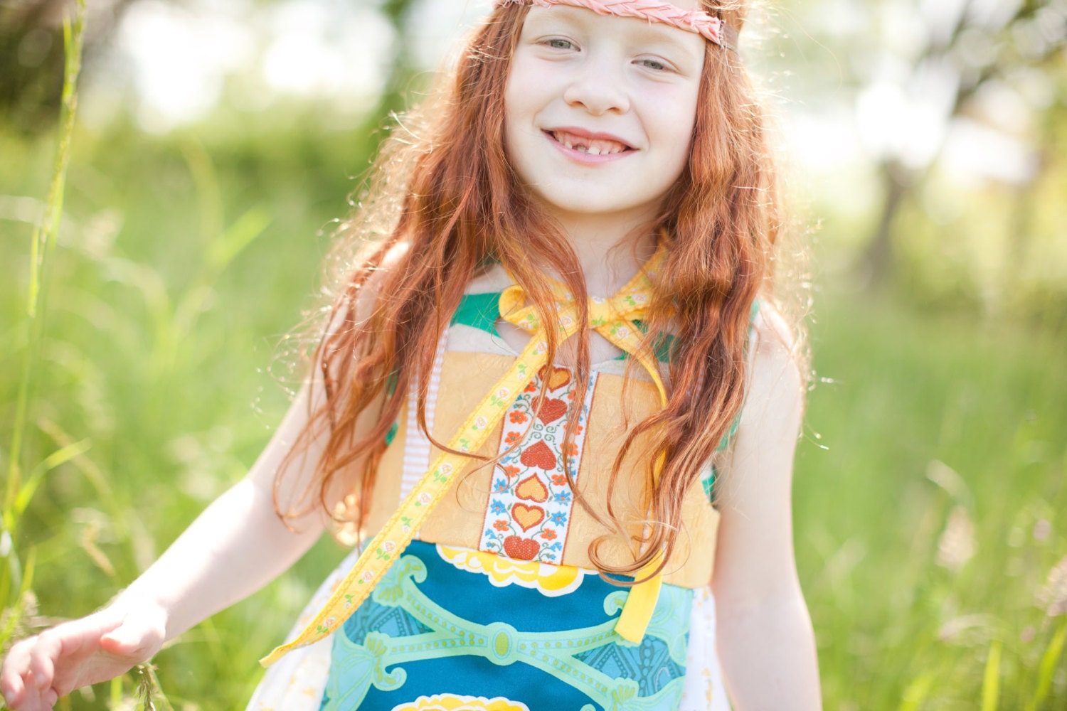 Apron dress, adjustable, perfect for summer with lovely trim and ruffles. Ready to ship.