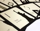 NYC Table Numbers Wedding Decor Sign Custom New York Icons Landmarks Silhouette City Manhattan