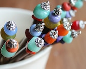 Venezia Lampwork Glass and Stone Hairstick with Silver Accent - Beautiful as a Shawl Stick or Hair Stick