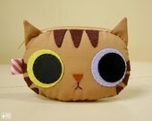 Brown kitty coin purse