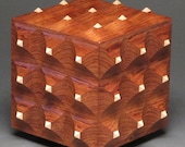 Bubinga, Maple, Decorative Wooden Box, Secret Compartment