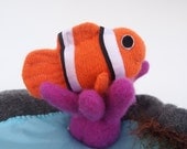 clownfish, clown fish, waldorf fish,waldorf toy, stuffed toy, childrens toy, eco friendly,natural, waldorf toy fish
