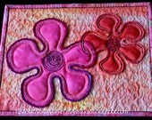 MarveLes SHEER FLOWER POWER Silk Organza Illusions Pink Purple Wall hanging Table Runner Home Decor