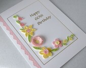 Quilling 60th birthday card, handmade quilled
