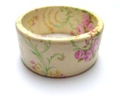 floral bracelet roses bangle bracelet decoupage bracelet flowers spring