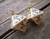D8 steampunk dice earrings dice jewelry dnd dungeons and dragons toothed bar