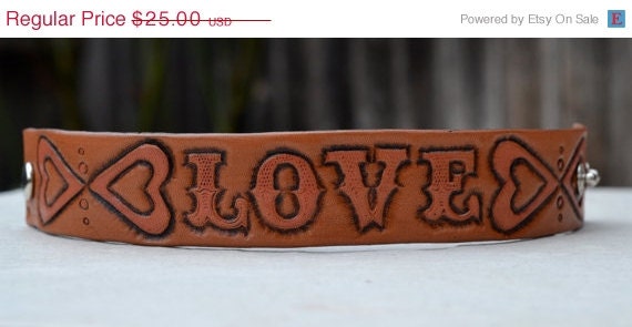 SALE Leather Love Cuff with Hearts