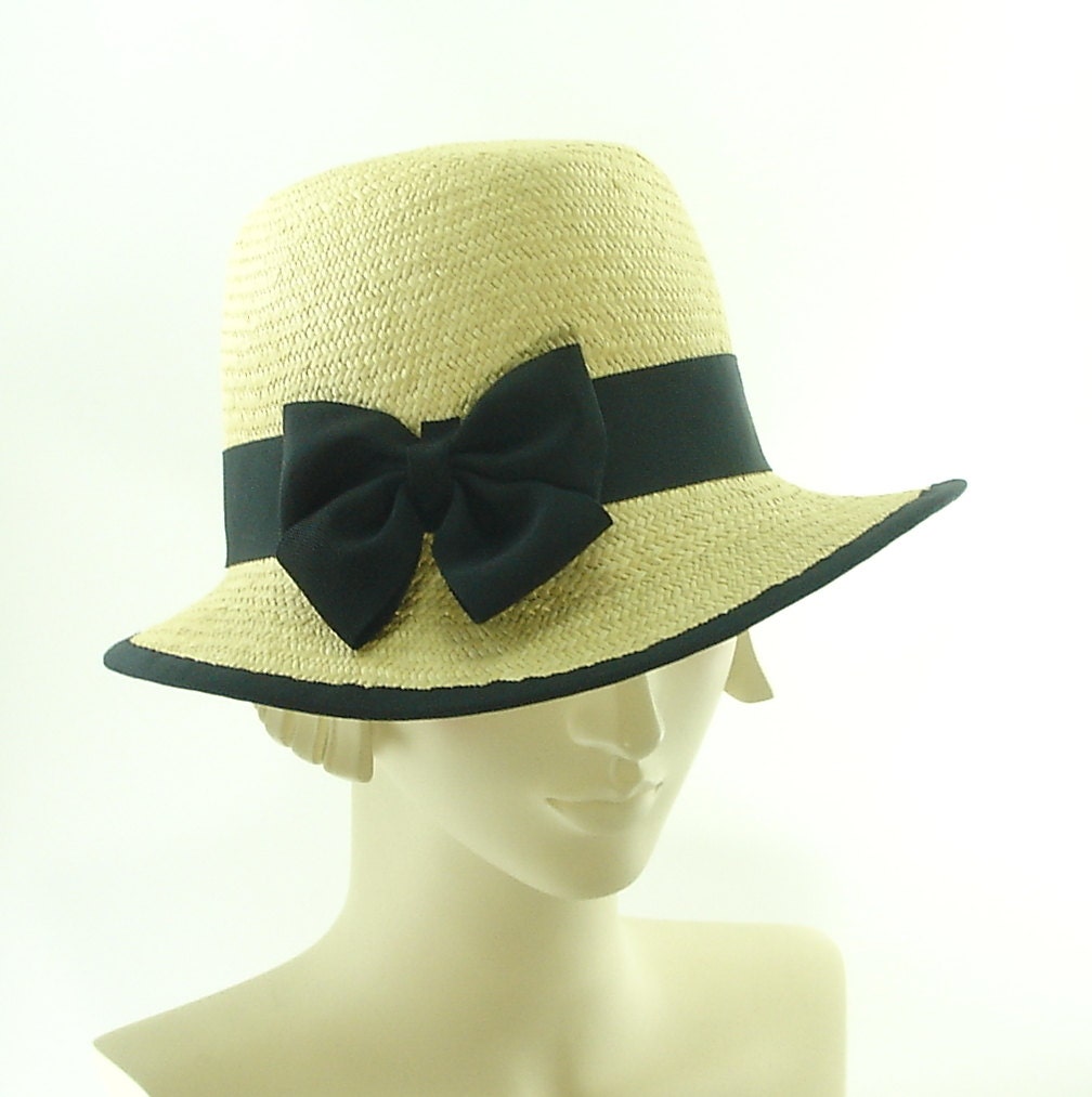 Straw Fedora Sun Hat for Women - Natural Panama Straw Hat