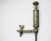 Antique Beer Keg Tap Pump with Wooden Handle
