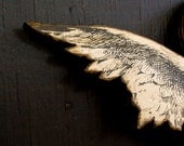 Cherub Wing Letter M Vintage Inspired -  Wood Wall Decor - EdiesLab