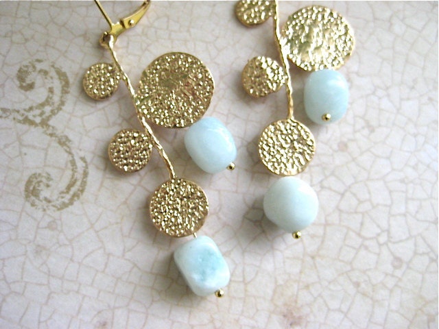 Amazonite Long Dangle Earrings