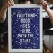Even the Stars: Glow in the Dark Letterpress Poster