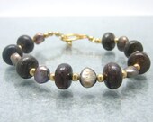 Pearl Bronzite Bracelet 7.5 Inch
