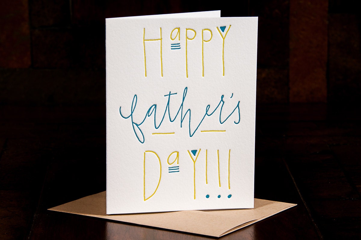 Happy Fathers Day letterpress card - single