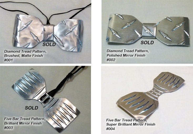 Metal Neck Bow Tie, Aluminum, Various Solid Deck Plate